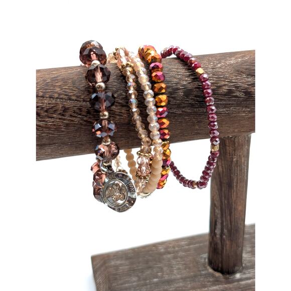 Lot of Five Sparkle Crystal Bracelets - Picture 3 of 6